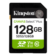 128 GB .SDXC karta Kingston Canvas Select Plus SD U1, V10 (r150MB/s)
