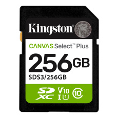 256 GB .SDXC karta Kingston Canvas Select Plus SD U1, V10 (r150MB/s)