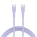 Canyon OnWire CCAP60CL, 1 m, kábel nab. a synchr., USB-C / USB-C, 60W PD, 480Mbps, opletený, fialový
