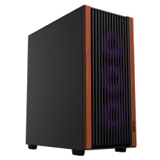 1stCOOL G6 Noble Wood Decor, skrinka ATX, USB3.0, USB-C, 3x ventilátor