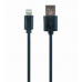 Gembird kábel nabíjací Lightning 8-pin (M) na USB 2.0 (M), 3 m, čierny