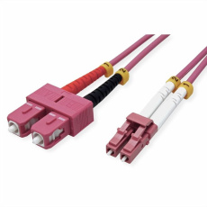 Optický kábel LC-SC, 1m Duplex OM4(50/125µm), 2.8mm, fialový