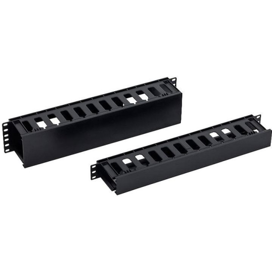 Triton 19" 1U horizontálny management panel 1U plastový, s krytom, RAL9005