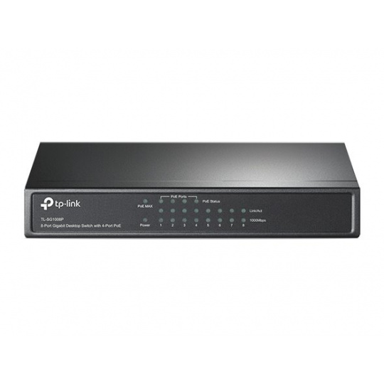 TP-LINK TL-SG1008P 8-Port Gigabit Desktop PoE Switch, 8 Gigabit RJ45 Ports including 4 PoE Ports TP-LINK TL-SG1008P 8-Port Gigabit Desktop PoE Switch, 8 Gigabit RJ45 Ports including 4 PoE Ports