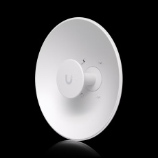 Ubiquiti 5-7 GHz compact dish with 26 dBi gain and radio direct connect.