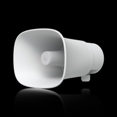 Ubiquiti All-weather PoE 120 dB horn speaker with advanced AI alert functionality and versatile wall, corner, and pole m