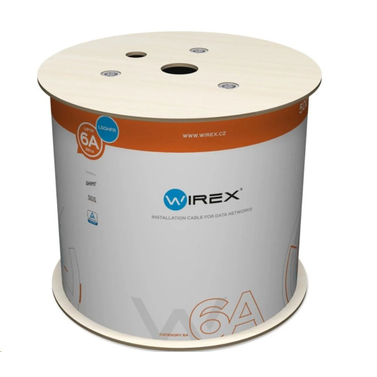 WIREX Instalační kabel CAT6A U/FTP LSOHFR / B2CA 500m cívka oranžový WIREX Instalační kabel CAT6A U/FTP LSOHFR / B2CA 500m cívka oranžový
