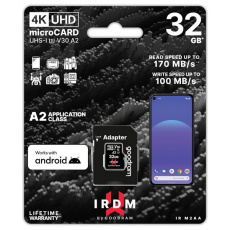 32 GB . microSDHC karta IRDM GOODRAM UHS I U3 A2 + adapter