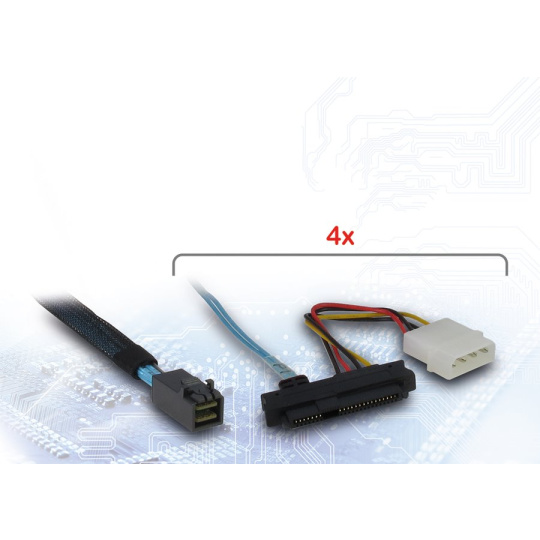 INTER-TECH kabel (SFF-8643) Mini-SAS HD na (SSF-8482) 4x SAS, 0,5m