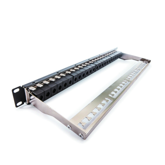 Keline patch panel Cat 5E, 24xRJ45/u, osadený s 24xKEJ-C5-U-TL