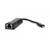 Gembird adaptér USB-C (M) na RJ45 (F) LAN Gigabit, čierny