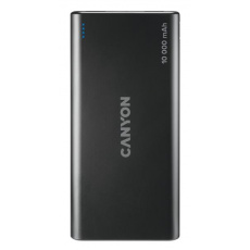 Canyon PB-108, Powerbank, Li-Pol, 10.000 mAh, Vstup: 1x Micro-USB, 1x Lightning, Výstup: 2x USB-A, čierna