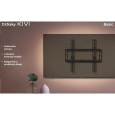 Wall mount KIVI Basic-44F Fixed, VESA 400x400, 32'-70' Max45kg Wall mount KIVI Basic-44F Fixed, VESA 400x400, 32'-70' Max45kg