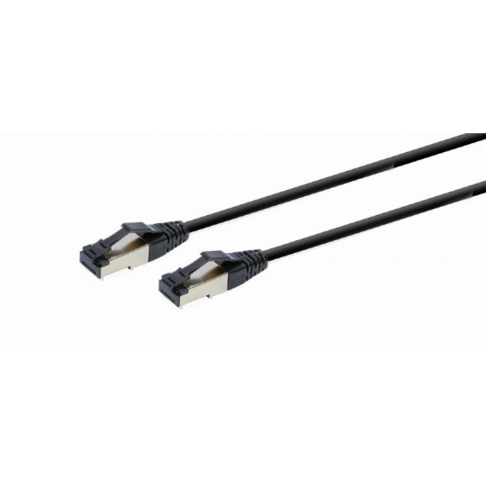 Gembird patch kábel S/FTP Cat.8 LSZH, prémiový, 0,25 m, vodič meď, čierny