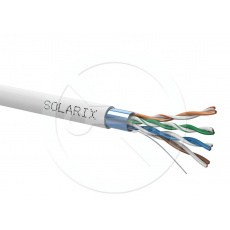 SOLARIX kabel FTP, Cat5E, drôt, PVC, Eca, box 305m - šedá SOLARIX kabel FTP, Cat5E, drôt, PVC, Eca, box 305m - šedá