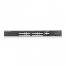 GS2220-28HP,EU region,24-port GbE L2 PoE Switch with GbE Uplink (1 year NCC Pro pack license bundled)
