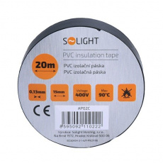 Solight izolačná páska, 15mm x 0,13mm x 20m, čierna