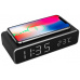Gembird Digital alarm clock with wireless charging function, black