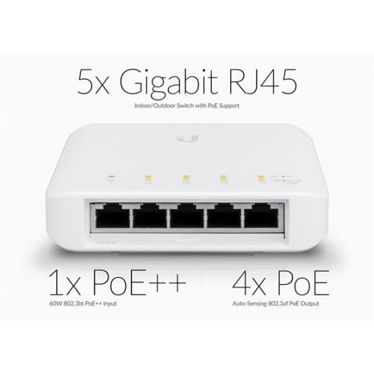 Ubiquiti UniFi Switch Flex  Indoor/Outdoor  5x1000Mbps  PoE (Weatherproof IP55)