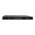UNIVIEW 16xRJ45 10/100 vč. PoE (802.3af/at,PoE budget 250W), 2xcombo SFP/GE RJ-45, PoE porty lze přepnout na 250m PoE@10