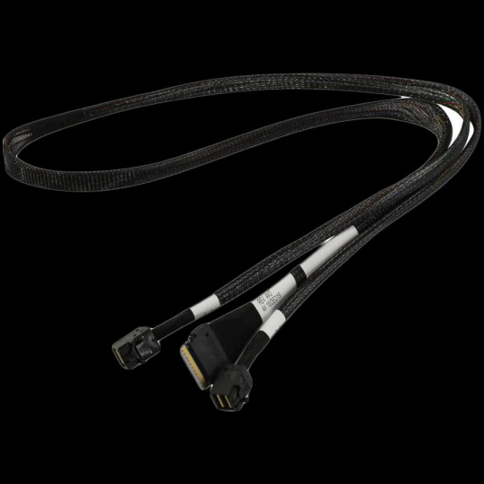 Broadcom LSI internal U.3 cable 1.0 m SlimLine x8 (SFF-8654) to 2x Mini-SAS HD (SFF-8643) black