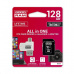 128 GB . microSDHC CARD GOODRAM Class 10 UHS I + card reader (All in One)