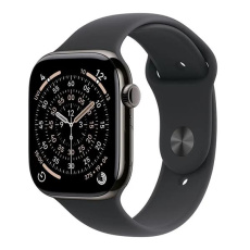 Apple Watch Series 11 GPS + Cellular 46mm Slate Titanium Case with Black Sport Band - M/L