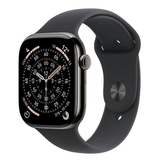 Apple Watch Series 11 GPS + Cellular 46mm Slate Titanium Case with Black Sport Band - M/L