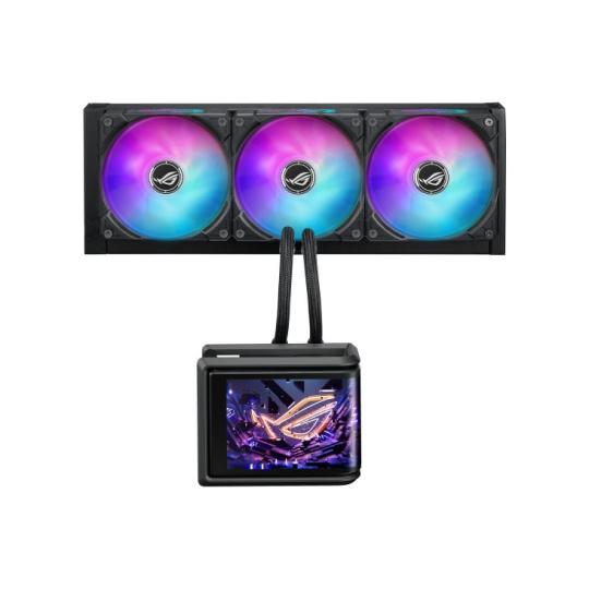ASUS ROG RYUO IV SLC 360 ARGB all-in-one CPU liquid cooler, AMOLED display, Aura Sync ARGB