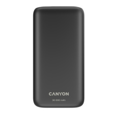 Canyon PB-301, Powerbank, Li-Pol, 30.000 mAh, Vstup: 1x Micro-USB, 1x Lightning, Výstup: 2x USB-A, čierna