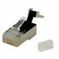 Konektor 8/8 RJ45, cat.6 cat.6a cat.7, tienený na drôt 10ks/bal AWG22-26
