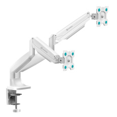 ONKRON Dual Monitor Desk Mount Stand for 13 to 32-Inch LCD LED Monitors up to 9 kg, White
