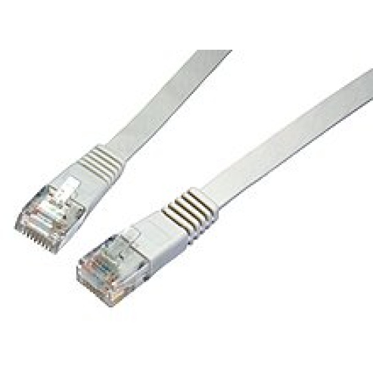 patch kábel Cat6, UTP, LSOH - 5m , šedý, plochý