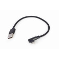 Gembird kábel nabíjací Lightning 8-pin (M) 90° na USB 2.0 (M), 0.2 m, čierny