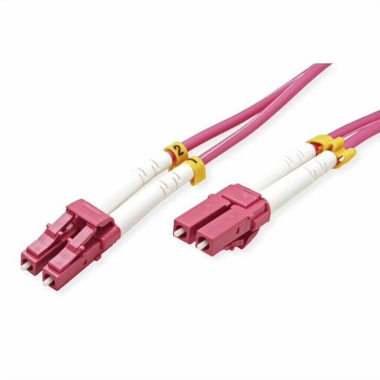 Fiber kábel LC-LC, 2m Duplex OM4(50/125µm), 3mm, fialový