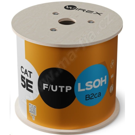 WIREXInstalační kabel CAT5E F/UTPLSOH / B2CA 500m cívkaoranžový
