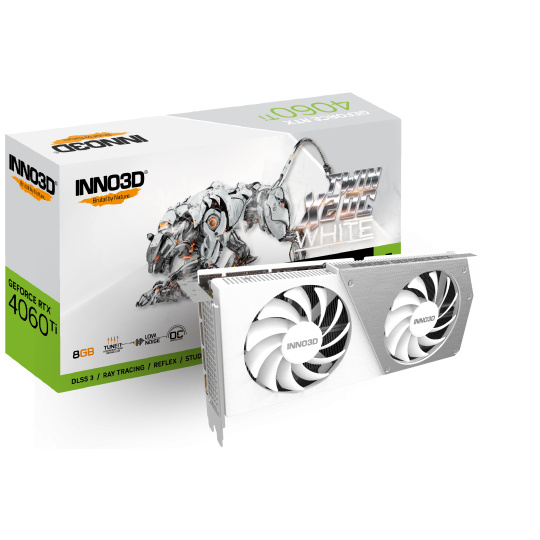 INNO3D GEFORCE RTX 4060 Ti TWIN X2 OC WHITE (2565MHz/ 18Gbps) / 8GB GDDR6 / 128-bit / DP+DP+DP+HDMI