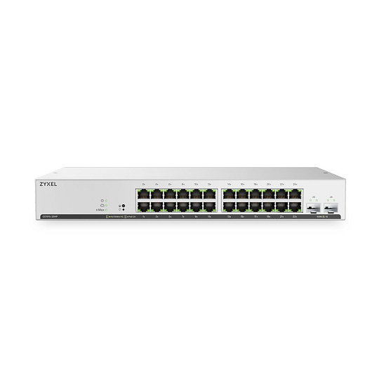 Zyxel GS1915-26HPv2, 26 Port, 24x GbE PoE, 180W 802.3at, 2x SFP, rackmount, fanless, Smart Switch hybrid mode, standalo Zyxel GS1915-26HPv2, 26 Port, 24x GbE PoE, 180W 802.3at, 2x SFP, rackmount, fanless, Smart Switch hybrid mode, standalo
