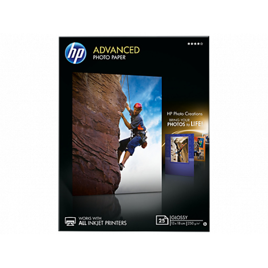 HP Zdokonalený lesklý fotografický papier HP Advanced Glossy Photo Paper -25 listov/13 x 18 cm, bez okrajov