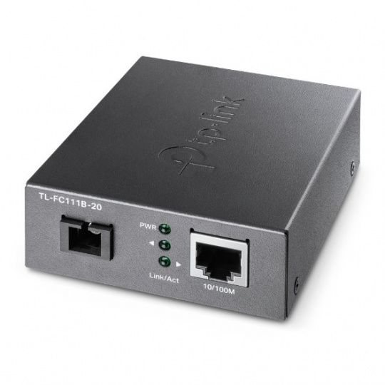 TP-LINK "10/100 Mbps RJ45 to 100 Mbps Single-mode SC WDM Bi-Directional Fiber ConverterPORT: 1× 100Mbps SC Port, 1× 10/