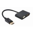 Gembird adaptér DisplayPort (M) na HDMI (F) + VGA (F), kábel 0.1m, čierny