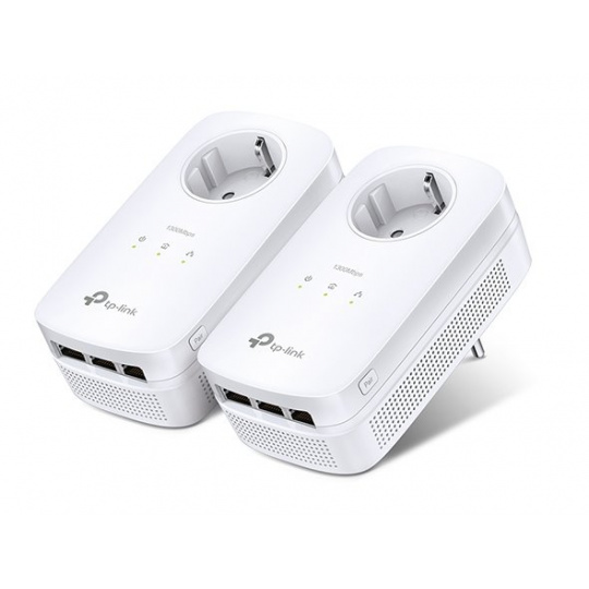 TP-LINK TL-PA8030PKIT AV1300 Passthrough Powerline KIT,Qualcomm, 3 Gigabit Ports, 1300Mbps Powerline , 2*2 MIMO