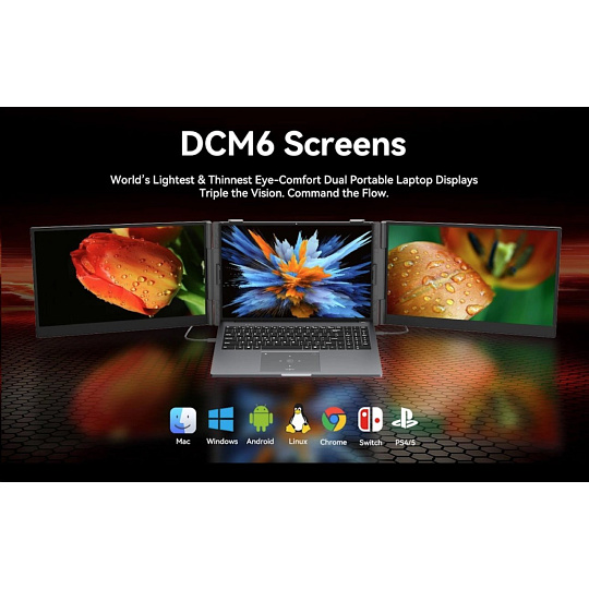 Portable monitor Blackview DCM6 Dual Screen 14inch 1920x1080 16:9 LCD 60Hz IPS 178 USB-C 3.1x3, sivo čierny Portable monitor Blackview DCM6 Dual Screen 14inch 1920x1080 16:9 LCD 60Hz IPS 178 USB-C 3.1x3, sivo čierny