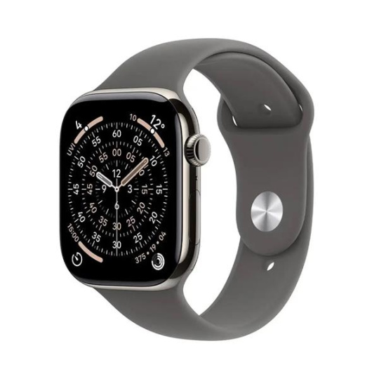Apple Watch Series 11 GPS + Cellular 42mm Natural Titanium Case with Stone Grey Sport Band - S/M Apple Watch Series 11 GPS + Cellular 42mm Natural Titanium Case with Stone Grey Sport Band - S/M