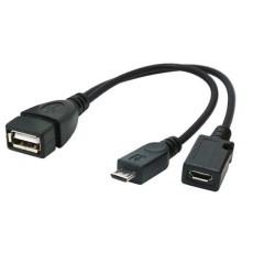 Gembird adaptér OTG USB (AF) / Micro-USB (BF) na Micro-USB (BM), kábel, 0.15 m