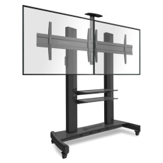 ONKRON Mobile TV Cart Dual TV Stand with Wheels for 40" – 60 Inch, Black