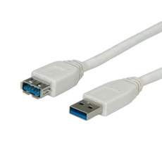 Kábel USB 3.2 Gen 1, A-A M/F 0.8m, 5Gbps, predlžovací, biely Kábel USB 3.2 Gen 1, A-A M/F 0.8m, 5Gbps, predlžovací, biely