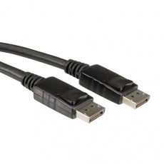 ROLine Kábel DisplayPort M/M 2m, 4K@60Hz UHD v1.2, 21.6Gbit/s, čierny
