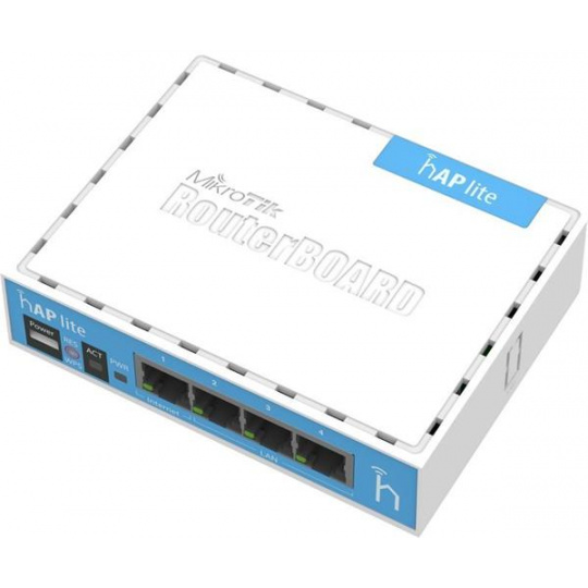 MIKROTIK RouterBOARD hAP lite 941-2nD + L4 (650MHz; 32MB RAM, 4xLAN switch, 1x 2,4GHz plastic case, zdroj)
