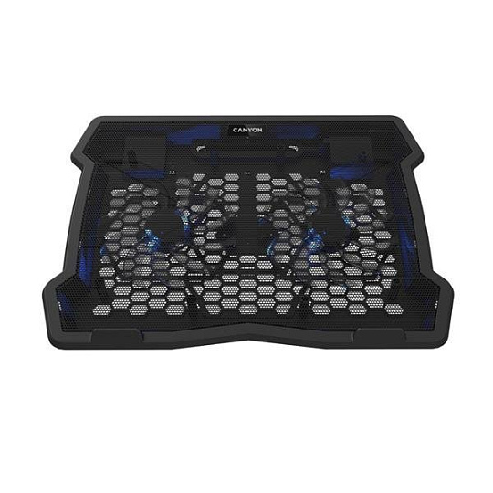 Canyon NS-03, chladiaci podstavec s 2 ventilátormi pre notebook 10´´ - 15.6", LED podsvietenie, čierny Canyon NS-03, chladiaci podstavec s 2 ventilátormi pre notebook 10´´ - 15.6", LED podsvietenie, čierny
